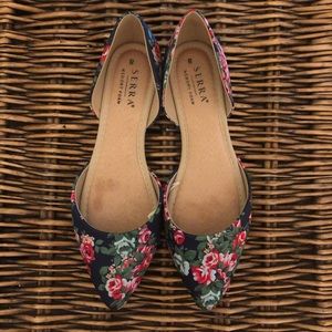 Floral Ballet flats, sz 8